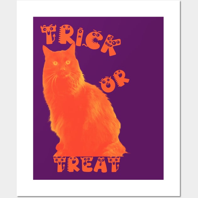 trick or treat orange cat Wall Art by The Friendly Introverts